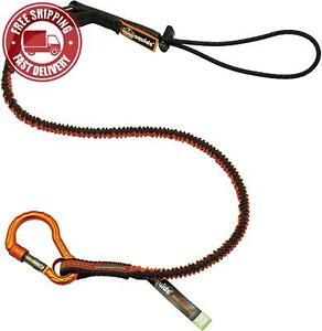 Shock Absorbing Tool Lanyard with Self-Locking Carabiner and Detachable Loop End