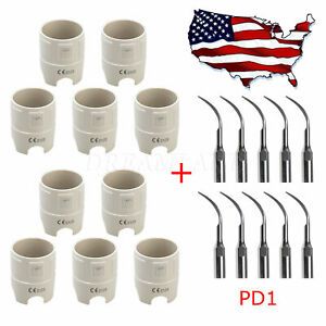 10* Dental Scaler Tips PD1 Fit DTE SATELEC&amp; 10* Scaler Wrench Key