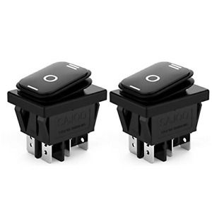 DIYhz 2Pcs AC 16A/250V 125V 3 Position ON/Off/ON Waterproof Toggle Wiring Boat