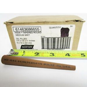 NORTON 4&#034;X1/2&#034;X1/4&#034; MF-644 INDIA  TAPERED ABRASIVE FILE MEDIUM GRIT ALUM OXIDE
