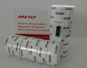 Meto Labels to suit 20.26/ 2 Line Pricegun  12 rolls White labels + ink roller