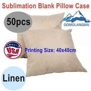 US 50pcs/carton Linen Sublimation Blank Pillow Case Fashion Cushion Cover Hot!