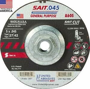 United Abrasives-SAIT 23305 A60S General Purpose Cut-Off Wheels Type 27/Type ...