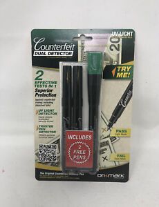 Dri-mark Smart Money Counterfeit Detector Pen with UV Led Light 351UVB + 2 pens