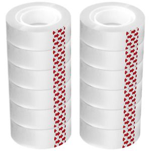 Pckpgon Transparent Tape Refills, 12 Rolls, 3/4 x 1000 Inches, 1 inch Core, Clea