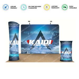 10ft Tension Fabric Back Wall Trade Show Display Pop Up Stand Banner Sign Booth