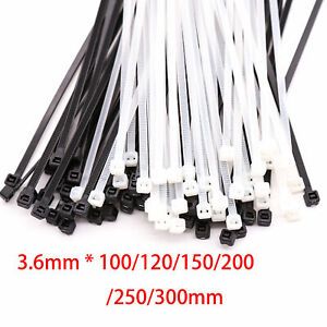 Nylon Plastic Seal Zip Tie Wraps Wire Cable Self Lock Buckle Strip 250 500 PCS