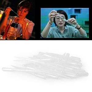 100Pcs 3ml Graduated Disposable Pasteur Plastic Eye Dropper Set for Experiment