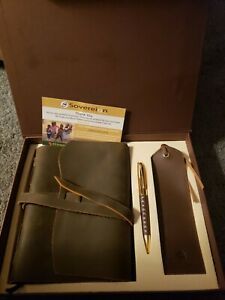 Sovereign Gear Leather Journal Set, Bookmark, Pen, Handmade Writing Notebook