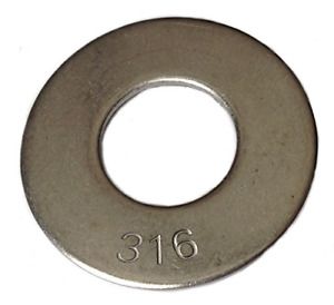 Type 316 Stainless Steel Common Flat Washers Size 1/2&#034; pack of 50pcs Marine Bolt