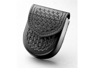Safariland 90H-1-4HS Black Basketweave Top Flap Handcuff Pouch Hidden Snap