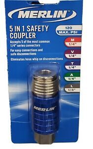 Merlin 5 In 1 Safety Coupler 1/4 Serie Connector 120 Psi