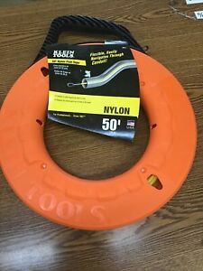 Klein Tool 50&#039; Multi-Groove Fiberglass Fish Tape with Nylon Tip