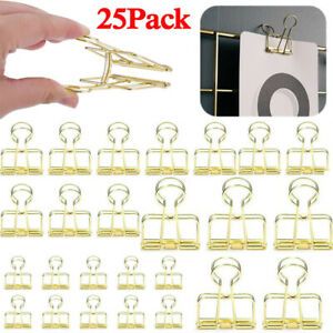 25Pcs Wire Binder Clips Set Paper Metal Clamp for Home Office School Work S+M+L