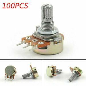 100PC B502 B5K 5K Ohm 3Pin Adjustment Single Linear Rotary Potentiometer 15MM