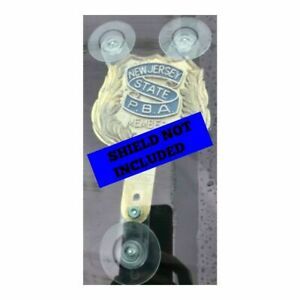 LAW ENFORCEMENT VEHICLE SHIELD HOLDER SUCTION INCLUDES CUPS PBA POLICE EMT FAM