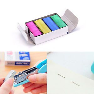 1Pack 12mm Creative Colorful Stainless Steel Staples Office Binding Supplie*ss