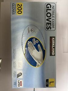 KIRKLAND   NITRILE EXAM GLOVES -powder latex free large 200pcMultipurpose