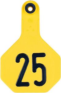 YTex 3 Star Medium Cattle ID Ear Tags Yellow Numbered 51-75