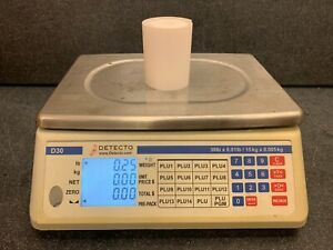 Detecto, D30, Electronic Price Computing Scale, 30 lb USED w/ Battery, NO CABLE