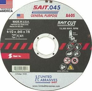 United Abrasives-SAIT 23101 A60S General Purpose Cut-Off Wheels Type 1/Type 4...
