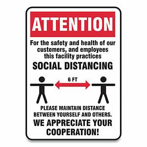 Accuform Sign,Social Distance 10x7 MGNG901VPESP MGNG901VPESP  - 1 Each