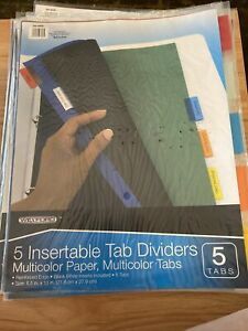 Lot of 7 WEXFORD 5 pack multicolor File/folder tab dividers 8.5&#034; x 11&#034; # 644293