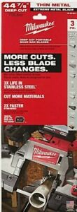 Milwaukee 48-39-0611 44-7/8 in. Extreme Metal Band Saw Blades 12/14 TPI 3 Pk New