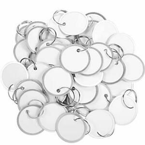 Metal Rim Tags Key Tags Round Paper Tags with Metal Rings for Car Keys and 50