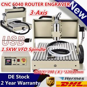 USB 3 Axis CNC 6040 Router Engraving Milling Machine 1.5KW 3D Cutter DIY 1500w