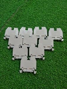 LOT of 10 Allen Bradley AB 1492-W6 Grey Wire Terminal Blocks - FREE SHIPPING