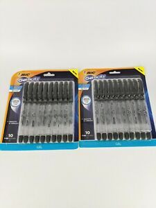 2 packs of BIC GelOcity Smooth Stic Black Gel Pens Fine 0.5 mm Smooth &amp; Vibrant