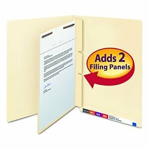 Smead 68027 Manila Self-Adhesive End/Top Tab Folder Dividers 2-Sections Lette...