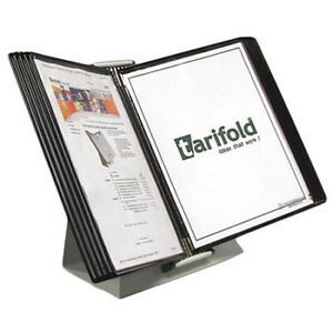 TARIFOLD D271 Document Desk Display Unit,10 Black Pock