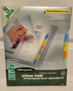 Wilson Jones® View-Tab Transparent Index Dividers, 8-Tab,  078910555675