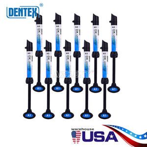 10X Dentex Dental Syringe Ultra Universal Composite Curing Light Resin Shade A1