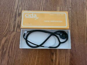 Vintage Cida Nurse Stethoscope C500 Black Single Side Made In Japan