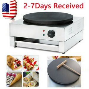 16&#034; Crepe Maker Machine Electric Pan Griddle Pancakes Commercial Big Hotplate US