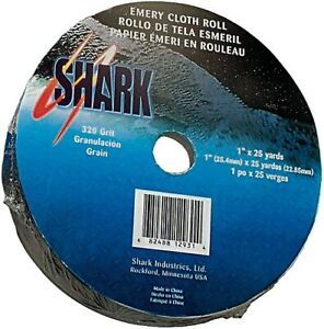 Shark Industries 1 1/2&#034; x 50 Yds. A/O Emery Cloth Roll 80 Grit