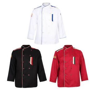 Premium Restaurant Unisex Chef Coat Jacket Uniform Long Sleeve Men Women