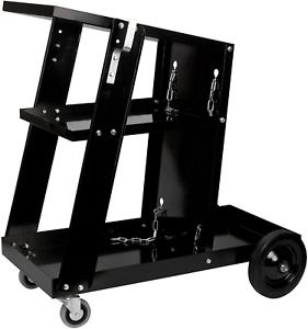 W53992 Universal Welding Cart Black 7-1/2 back wheels &amp; 3 front swivel castors