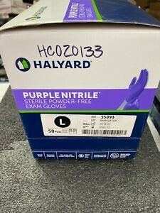 Halyard Sterile Nitrile Surgical exam gloves 10 pairs powder &amp; latex free L/M/S