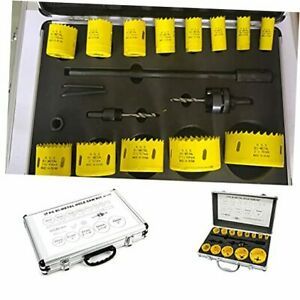 Hole Saw Kit 17 Pcs Bi-Metal Hole Saw Set M42 Durable HSS High Speed Steel
