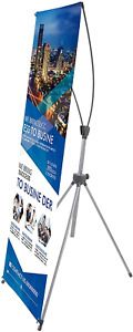 T-SIGN Reinforced Block Adjustable Tripod X Banner Stand, 23 x 63 to 32 x 78