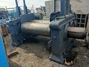 ADAMSON HEAVY DUTY 20&#034; X 60&#034; TWO ROLL RUBBER MILL BODY / NO MOTOR -DRIVE / AS IS