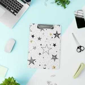 BLACK &amp; GOLD STARS CLIPBOARD