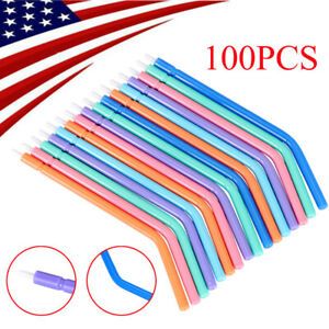 100pcs Dental Spray Nozzles Tips for 3-Way Air Water Syringe Disposable Colorful