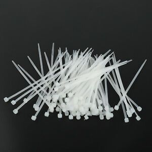 100pcs 14&#034;  50LBS Self-Locking Nylon Plastic Cable Ties Wrap Wire Cord Zip White