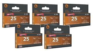 5 Boxes of 1000 Arrow T25 259 Round Crown Staples 9/16&#034; Cable &amp; Wire Fastener