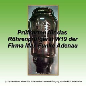 Prfkarten fr das Rhrenprfgert Funke W19 in Farbe auf CD